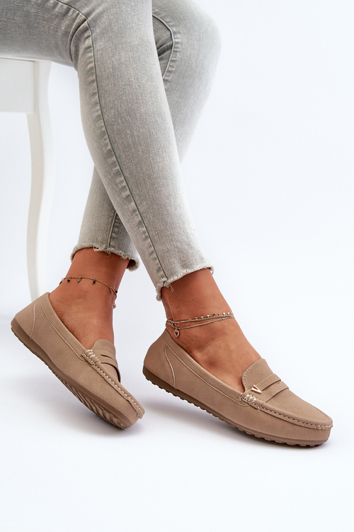 Класичні бежеві жіночі мокасини Iramarie