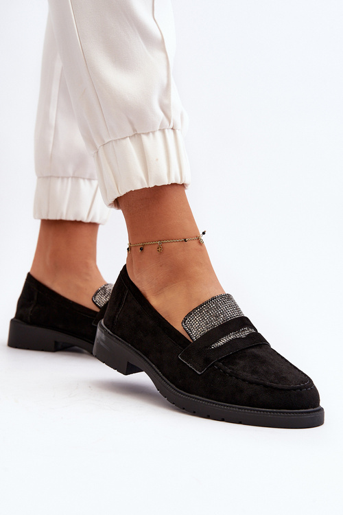 Жіночі чорні лофери Dananei з прикрасами