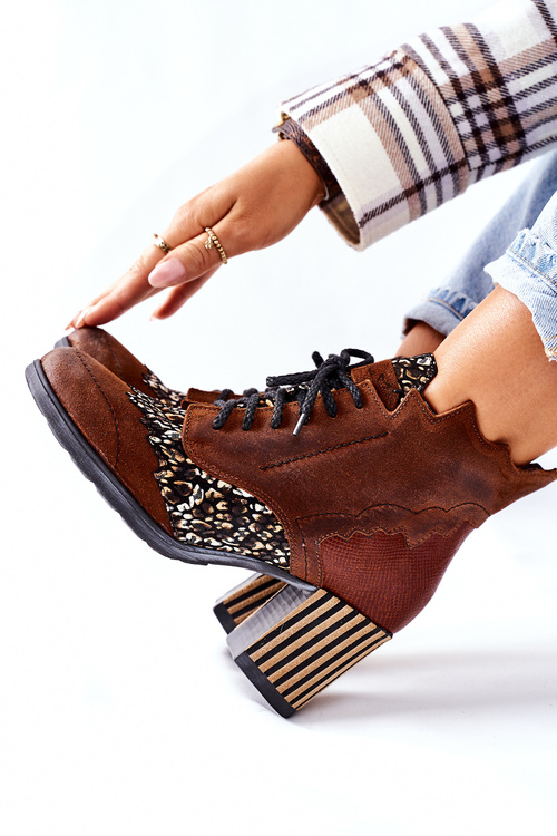 Чоботи жіночі шкіряні Maciejka Brown 03190-02