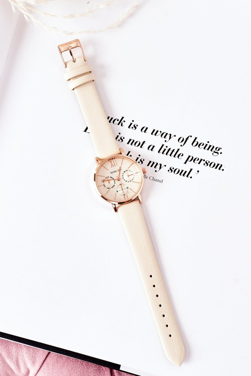 Годинник на шкіряному ремінці Michael John Beige