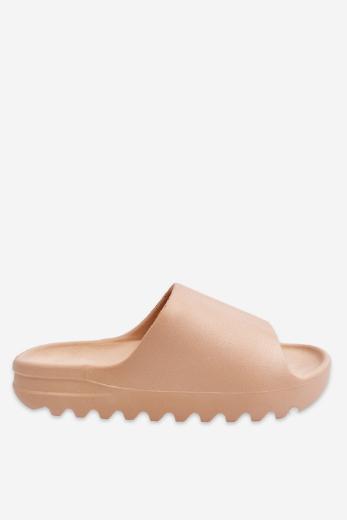 Модні тапочки на платформі бежеві Estella