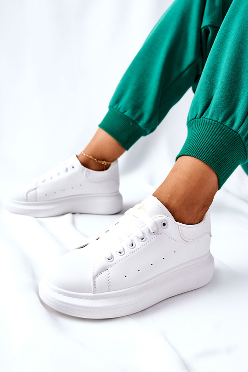 Шкіряні кросівки на платформі білі Lemmy