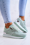 Замшеве спортивне взуття на платформі світло-зеленого кольору