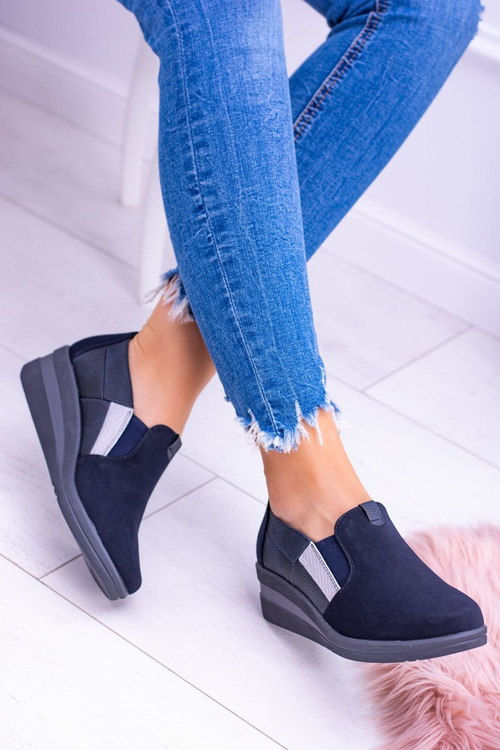 Темно-сині напівчеревики на платформі Sergio Leone Sedici