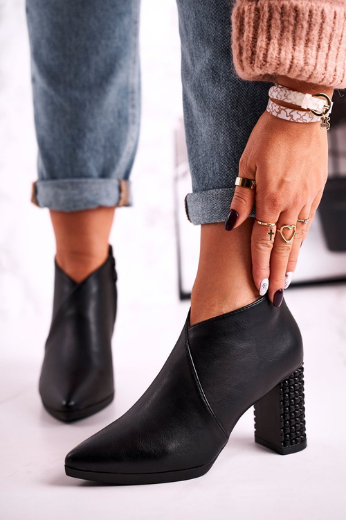 Чоботи жіночі на підборах Sergio Leone чорні BT497