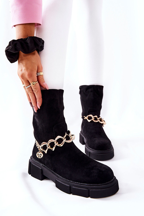 Чорні замшеві робочі черевики Hellio