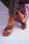 Жіночі шльопанці на платформі Camel Leopard Greta
