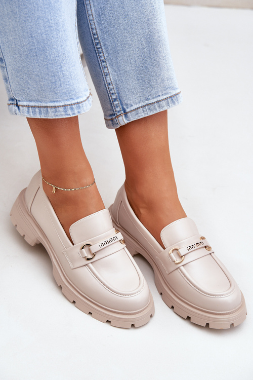 Класичні Жіночі Мокасини З Еко Шкіри Бежеві Savethira