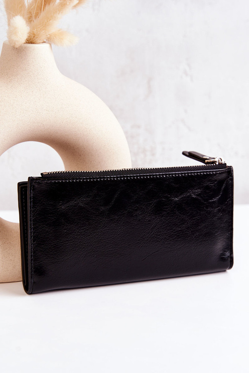 Великий шкіряний гаманець з магнітом Black Nereva