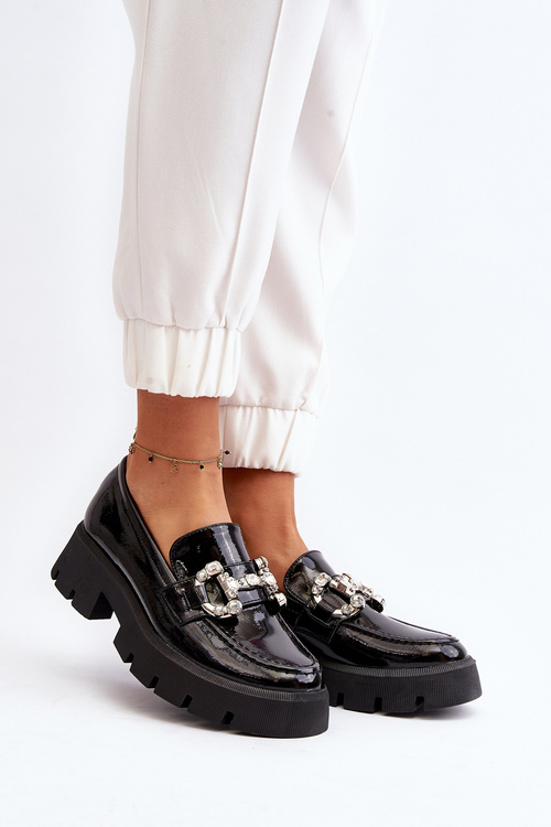 Жіночі лакові лофери з декором Black Arsaba