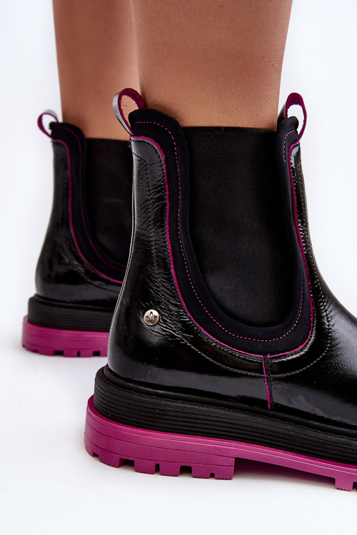 Жіночі шкіряні ботильйони Maciejka 06199 Чорні