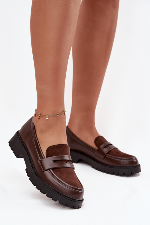 Жіночі мокасини з еко-шкіри шоколадні Cailen