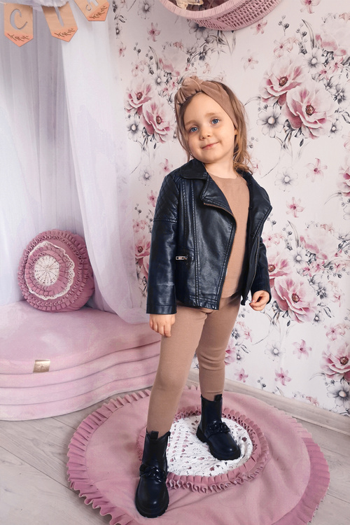 Чоботи дитячі утеплені на ланцюжку Чорні Hinea