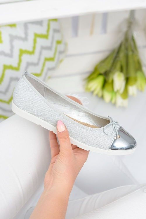 Балетки Laya зі сріблястою парчою
