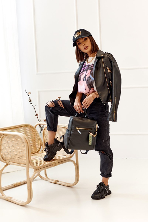 Жіночий шкіряний рюкзак NOBO NBAG-K1800 Czarny