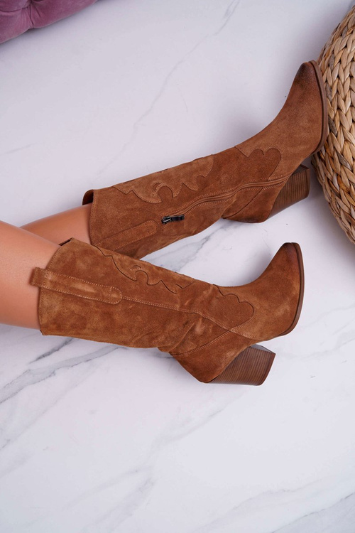 Жіночі чоботи на шпильці Cowboy Camel Brunt