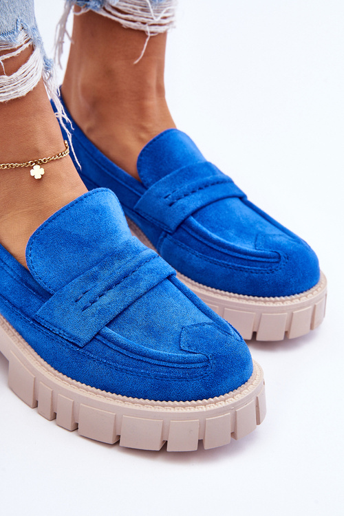 Жіночі замшеві туфлі сині Fiorell