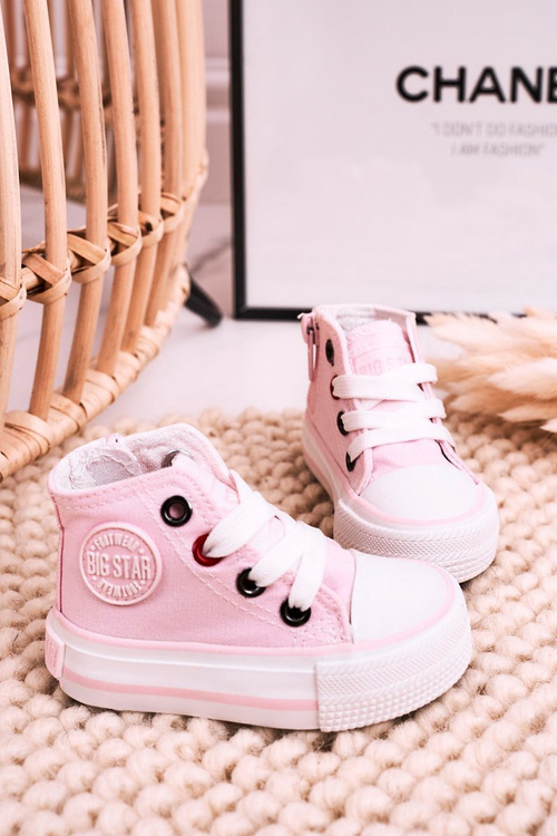 Високі дитячі кросівки на блискавці BIG STAR HH374191 Рожеві