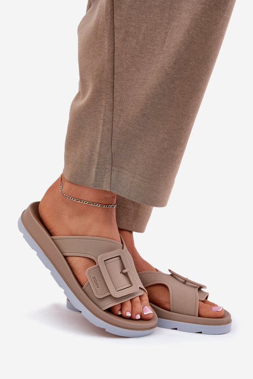 Ароматні Жіночі Сандалі З Декоративною Пряжкою Бежеві ZAXY RR285076