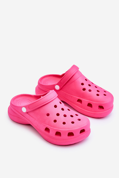 Поролонові босоніжки Crocs на масивній підошві Темно-рожеві Katniss