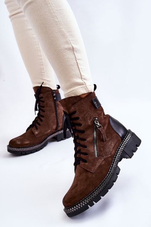 Замшеві утеплені чоботи Laura Messi 2508 Коричневі