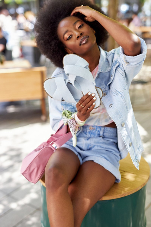 Жіночі замшеві тапочки світло-блакитні Edesa