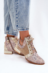 Шкіряні Ботинки Maciejka 05541-04 Бежево-Золоті