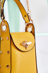 Маленька жіноча сумочка з орнаментом Ellies жовтого кольору