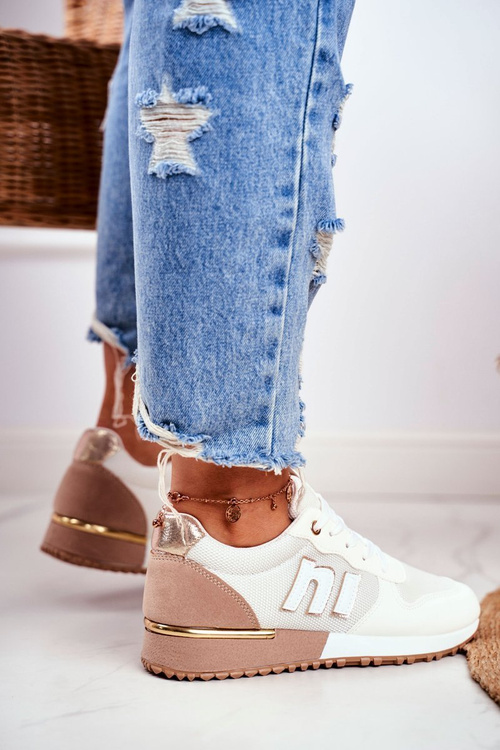 Жіноче спортивне взуття Кросівки біло-бежеві Maddie