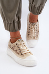 Жіночі мереживні кросівки Lee Cooper LCW-23-44-1620 бежевий