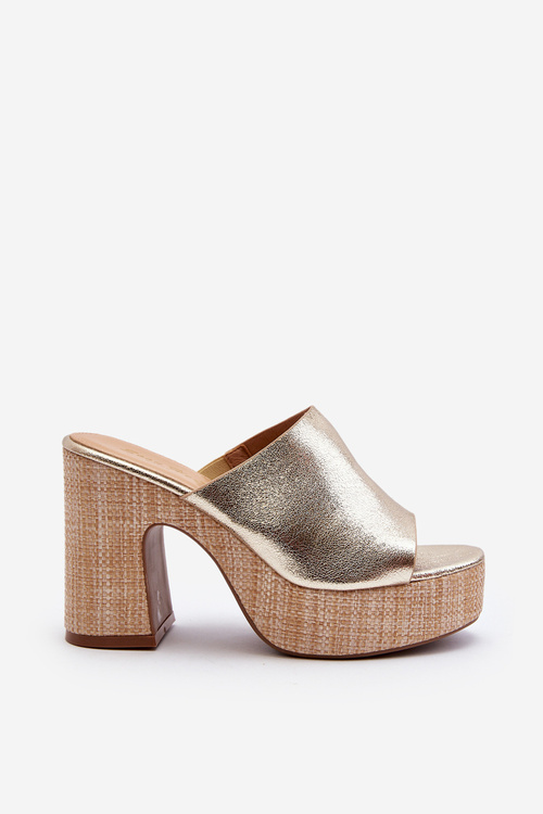 Жіночі босоніжки на високому каблуці в кольорі Gold Siobhan