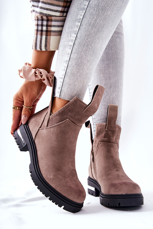 Утеплені черевики челсі на блискавці Cappucino My Way