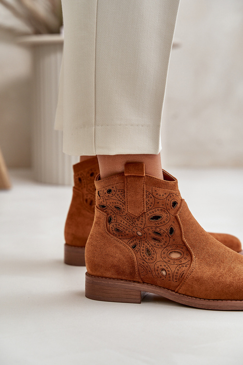 Жіночі ботильйони з перфорацією на блискавці Camel S.Barski HY42-081