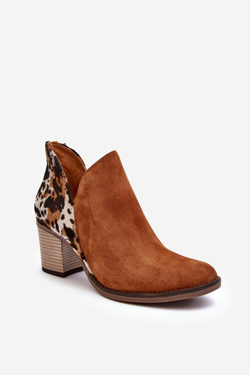 Жіночі шкіряні чоботи на підборах Maciejka коричневі 04492-98