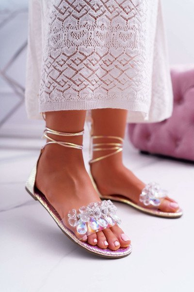 Жіночі босоніжки Lu Boo Crystals Pink Madina