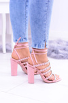 Рожеві жіночі босоніжки на шпильці Ysmira