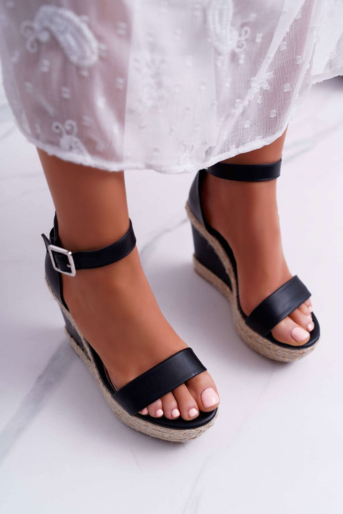 Жіночі босоніжки еспадрільї чорні Devon