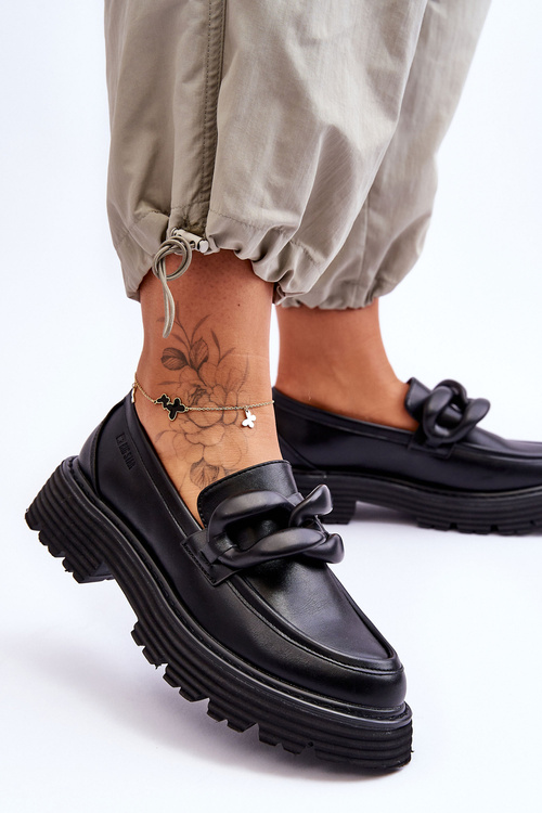 Шкіряні мокасини Туфлі Big Star LL274580 Чорні