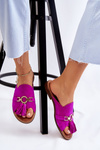 Жіночі замшеві тапочки Lewski Shoes 3226 Фуксія