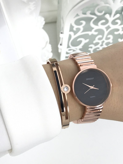 Жіночий годинник Ernest Claudie Pink Gold