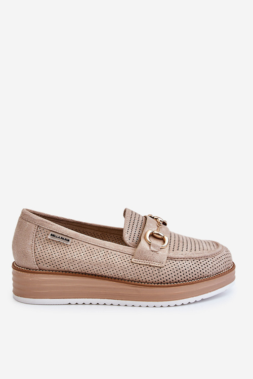 Жіночі лофери на платформі бежеві Danny