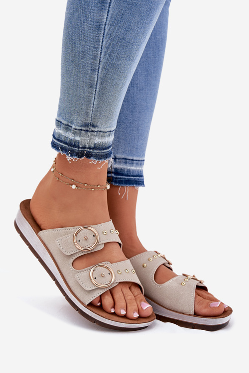 Зручні жіночі тапочки Inblu бежеві CP000054