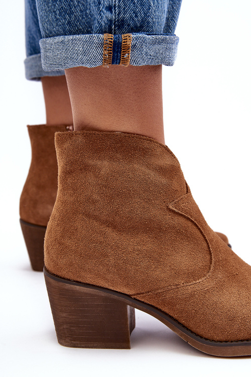 Замшеві ковбойські черевики на блискавці D&A SN622-29 Camel