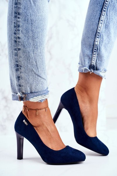 Жіночі замшеві туфлі на шпильці Sergio Leone Navy Blue Campbell