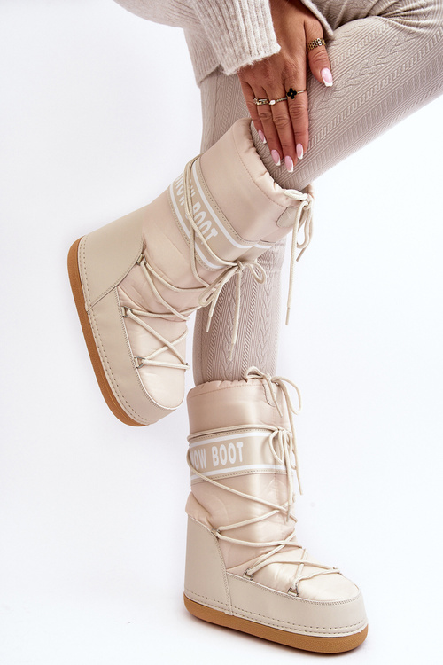 Жіночі високі зимові чоботи Beige Venila