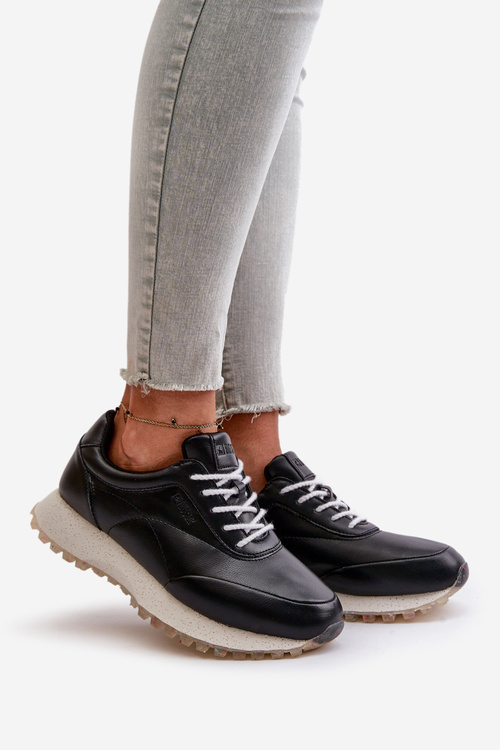 Жіночі кросівки Спортивне взуття з еко шкіри Big Star OO274024 Hi-Poly System Black