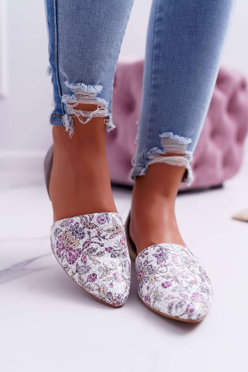 Жіночі балетки Laura Messi 1110 Шкіряні темно-сірі Augure