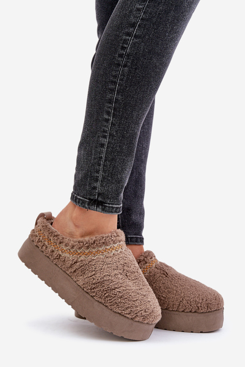 Сноуботсони на платформі з дублянкою темно-бежевого кольору Mesirra