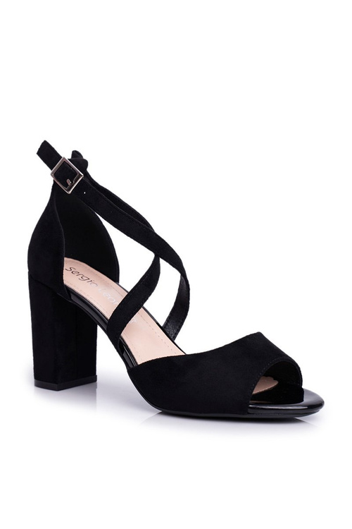 Жіночі босоніжки на шпильці Sergio Leone чорні SK865