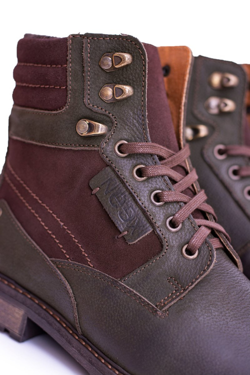 Чоловічі утеплені шкіряні чоботи Grigor Neex Olive